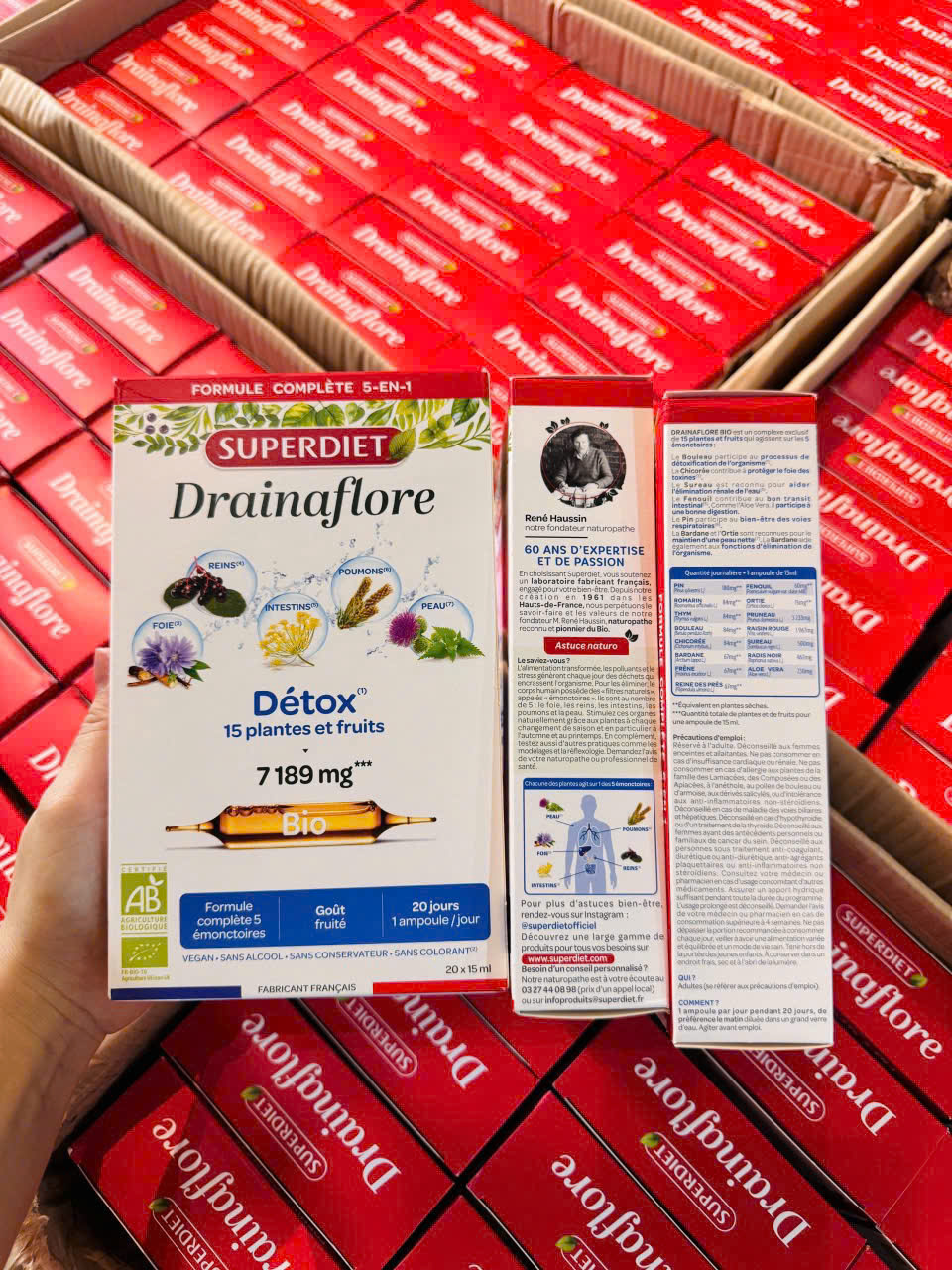 Detox thải độc chuyên sâu SUPERDIET Drainaflore Bio, 20 ống Detox thải độc chuyên sâu SUPERDIET Drainaflore Bio, 20 ống