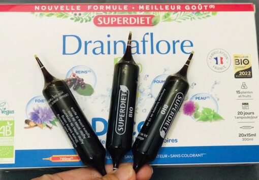 Detox thải độc chuyên sâu SUPERDIET Drainaflore Bio, 20 ống