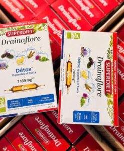 Detox thải độc chuyên sâu SUPERDIET Drainaflore Bio, 20 ống