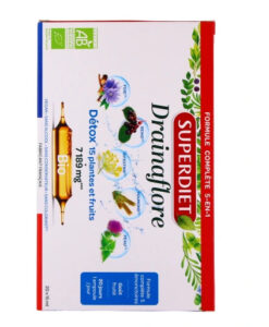 Detox thải độc chuyên sâu SUPERDIET Drainaflore Bio, 20 ống