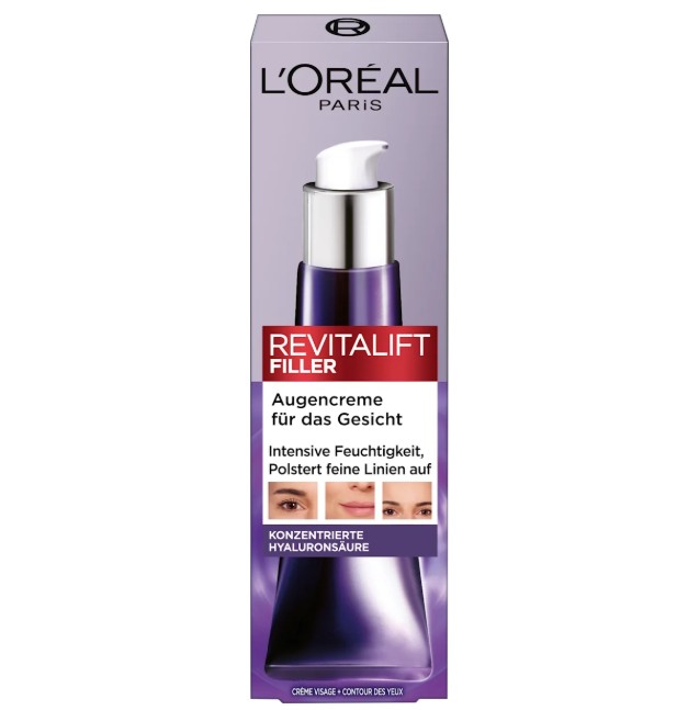 Kem dưỡng mắt Loreal Revitalift Filler Augencreme chống lão hóa, giảm nếp nhăn, 30ml Kem dưỡng mắt Loreal Revitalift Filler Augencreme chống lão hóa, giảm nếp nhăn, 30ml