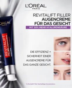 Kem dưỡng mắt Loreal Revitalift Filler Augencreme chống lão hóa, giảm nếp nhăn, 30ml