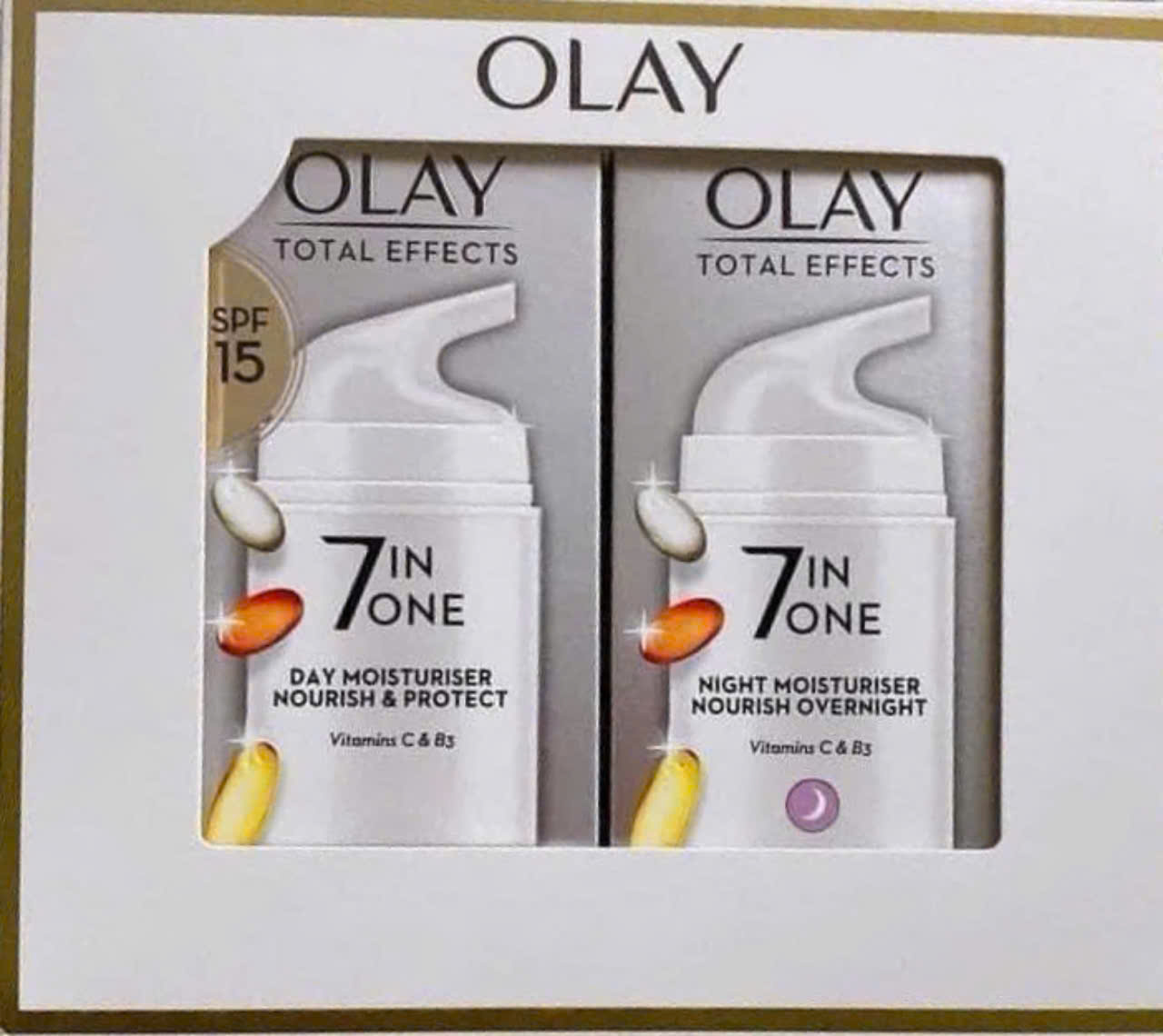 Set kem dưỡng da Olay Total Effects 7in1 chống lão hóa ngày đêm, 2x37ml