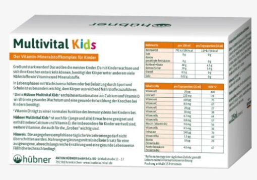 Siro Hubner Multivital Kids tăng đề kháng, tăng chiều cao, 15 gói