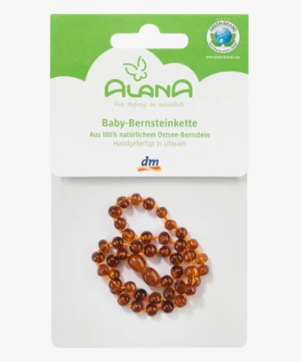 Vòng hổ phách ALANA Baby Bernsteinkette Braun- màu nâu, 1 chiếc