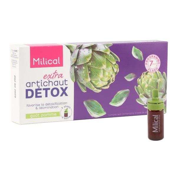 Chai uống Milical Extra Artichaut Detox thải độc gan, 7 ống x 10ml Chai uống Milical Extra Artichaut Detox thải độc gan, 7 ống x 10ml