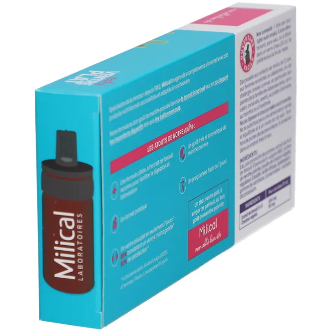 Chai uống Milical Extra Ventre Plat Detox thải độc ruột, giảm mỡ bụng, 7 ống x 10ml Chai uống Milical Extra Ventre Plat Detox thải độc ruột, giảm mỡ bụng, 7 ống x 10ml