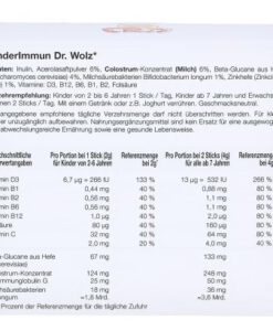 Men vi sinh KinderImmun Dr. Wolz bổ sung vitamin, tăng cường hệ miễn dịch, 30 gói