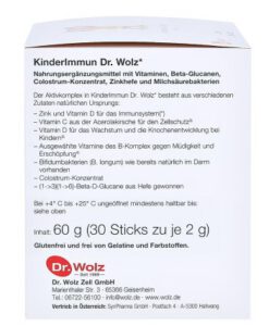 Men vi sinh KinderImmun Dr. Wolz bổ sung vitamin, tăng cường hệ miễn dịch, 30 gói