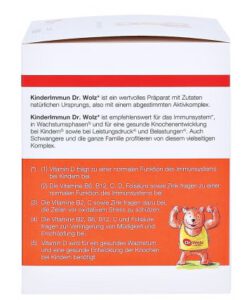 Men vi sinh KinderImmun Dr. Wolz bổ sung vitamin, tăng cường hệ miễn dịch, 30 gói