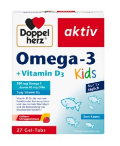 Viên nhai Doppelherz Omega-3 + vitamin D3 Kids cho trẻ em, 27 viên