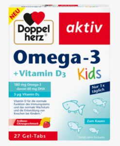 Viên nhai Doppelherz Omega-3 + vitamin D3 Kids cho trẻ em, 27 viên