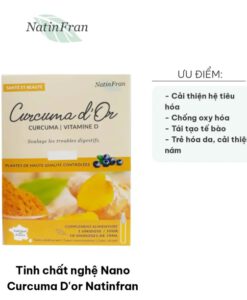 Tinh chất nghệ Nano Curcuma D’Or NatinFran dạng nước, 10 ống