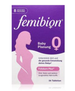 Vitamin tổng hợp Femibion 0 Babyplanung cho phụ nữ chuẩn bị mang thai, hộp 8 tuần (56 viên)