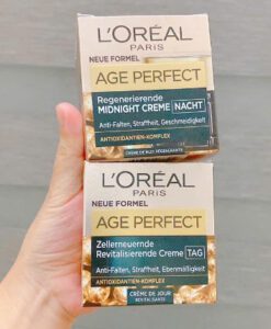 Bộ kem dưỡng ngày đêm Loreal Age Perfect Zell Renaissance giảm nhăn, làm sáng và tái tạo da, 1 bộ