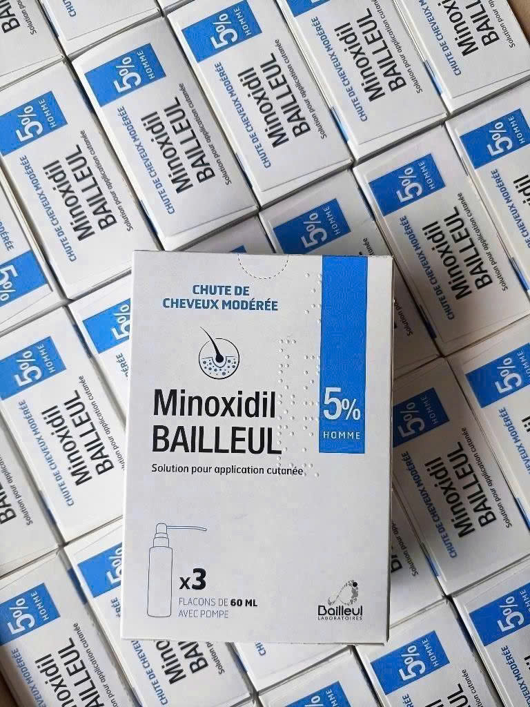 Xịt mọc tóc, chống rụng tóc Minoxidil Bailleul 5 %, 3 chai x 60ml