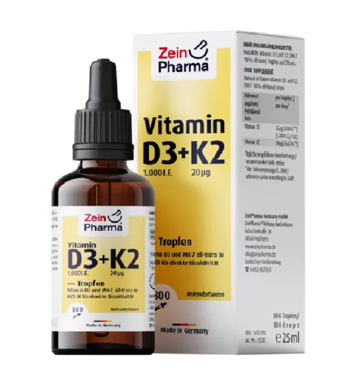 Vitamin D3 + K2 MK7 ZeinPharma 1000I.E. 800 giọt, 25ml
