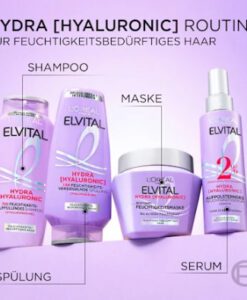 Kem ủ tóc Loreal Paris Elvital Hydra Hyaluronic tăng cường độ ẩm cho tóc khô, 300ml