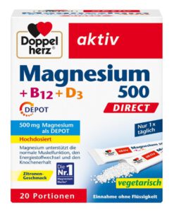 Viên ngậm bổ sung magie Doppelherz Magnesium 500 + B12 + D3, 20 gói