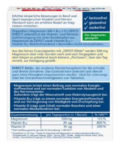 Viên ngậm bổ sung magie Doppelherz Magnesium 500 + B12 + D3, 20 gói