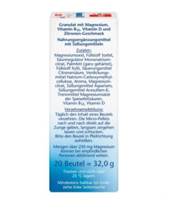 Viên ngậm bổ sung magie Doppelherz Magnesium 500 + B12 + D3, 20 gói