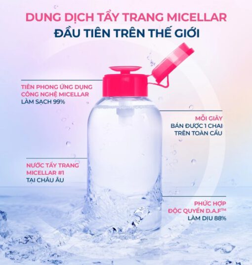 Nước tẩy trang Bioderma Crealine H2O cho da thường và da nhạy cảm, 500ml {NẮP NHẤN}