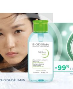 Nước tẩy trang Bioderma Sebium H2O cho da hỗn hợp và da dầu, 500ml {NẮP NHẤN}