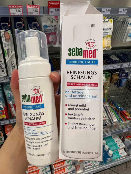 Sữa rửa mặt dạng bọt Sebamed Reinigungsschaum cho da dầu mụn, 150ml