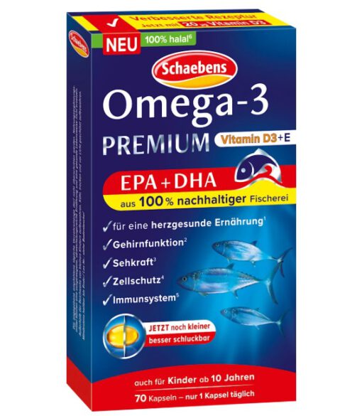 Viên uống dầu cá Schaebens Omega-3 Premium, 70 viên
