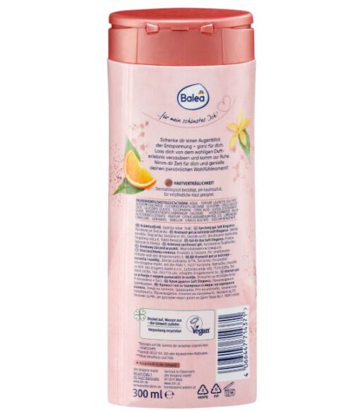 Sữa tắm Balea Cremedusche Soft Elegance hương cam vani, 300ml