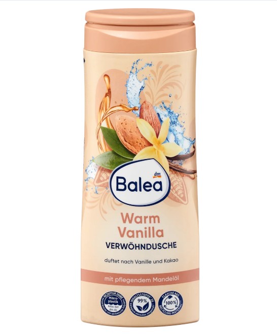 Sữa tắm Balea Cremedusche Warm Vanilla hương vani và cacao, 300ml Sữa tắm Balea Cremedusche Warm Vanilla hương vani và cacao, 300ml