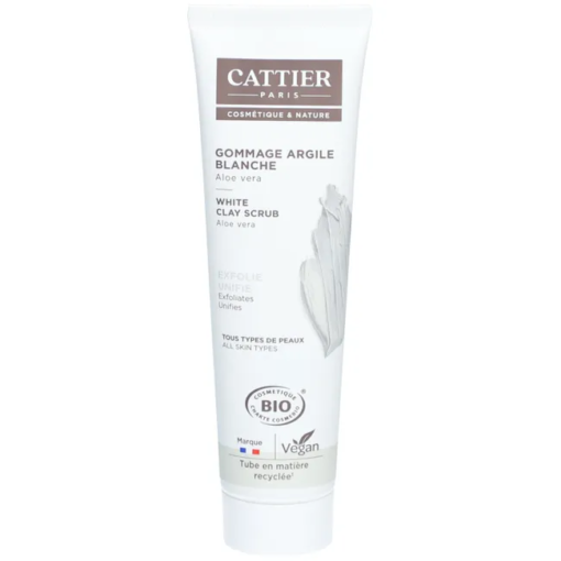 Tẩy da chết CATTIER Gommage Argile Blanche Aloe Vera Bio, 100ml