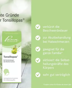 Tinh chất Tonsillopas Pascoe Naturmedizin trị viêm họng, viêm Amidan, 20ml