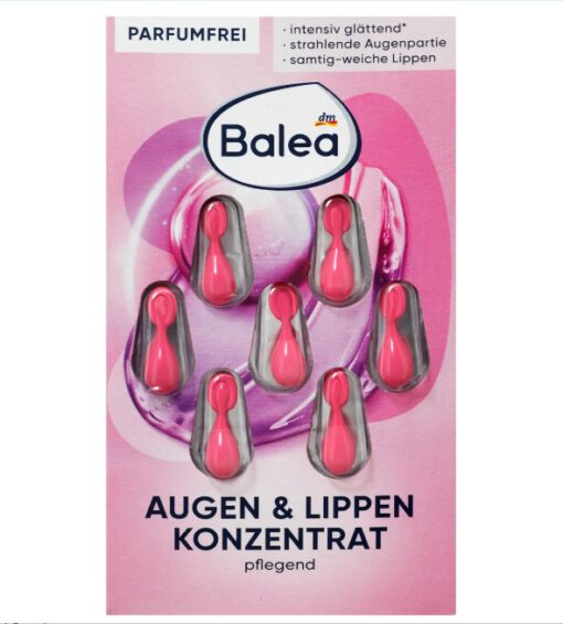 Viên nang dưỡng da vùng mắt và môi Balea Konzentrat Augen & Lippen, 7 viên