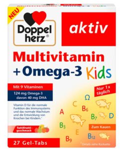 Viên nhai Doppelherz Multivitamin + Omega 3 Kids cho trẻ em, 27 viên