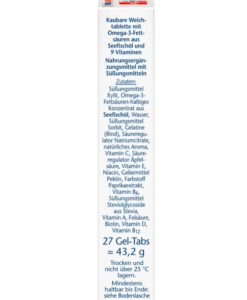 Viên nhai Doppelherz Multivitamin + Omega 3 Kids cho trẻ em, 27 viên