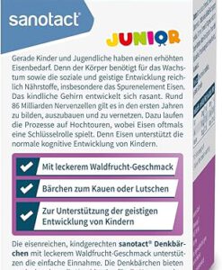 Viên sắt Sanotact Junior Denkbärchen bổ sung sắt, i-ốt và axit folic cho trẻ em, 60 viên