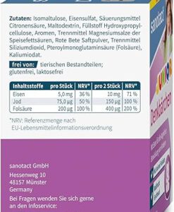 Viên sắt Sanotact Junior Denkbärchen bổ sung sắt, i-ốt và axit folic cho trẻ em, 60 viên
