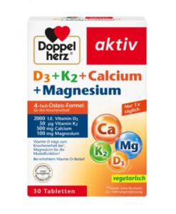 Viên uống Doppelherz D3 + K2 + Calcium + Magnesium, 30 viên