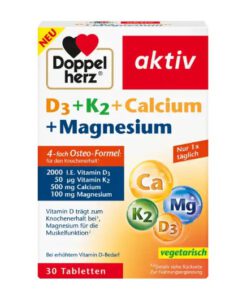 Viên uống Doppelherz D3 + K2 + Calcium + Magnesium, 30 viên