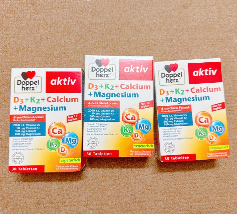 Viên uống Doppelherz D3 + K2 + Calcium + Magnesium, 30 viên