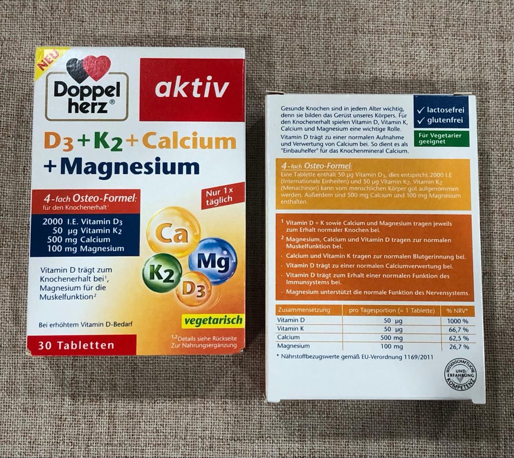 Viên uống Doppelherz D3 + K2 + Calcium + Magnesium, 30 viên