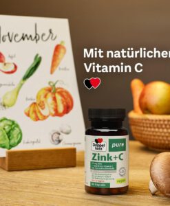 Viên uống kẽm C thuần chay Doppelherz Pure Zink + C Vegan, 60 viên