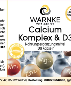 Viên uống WARNKE Calcium Komplex & D3 bổ sung canxi, magie và vitamin D3, 100 viên