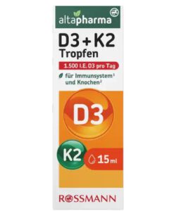 altapharma D3+K2 Tropfen bổ sung vitamin D3 K2 cho trẻ em và người lớn, 15ml