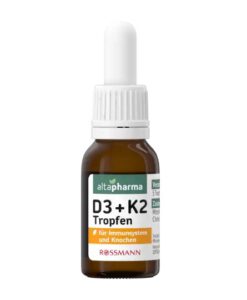 altapharma D3+K2 Tropfen bổ sung vitamin D3 K2 cho trẻ em và người lớn, 15ml