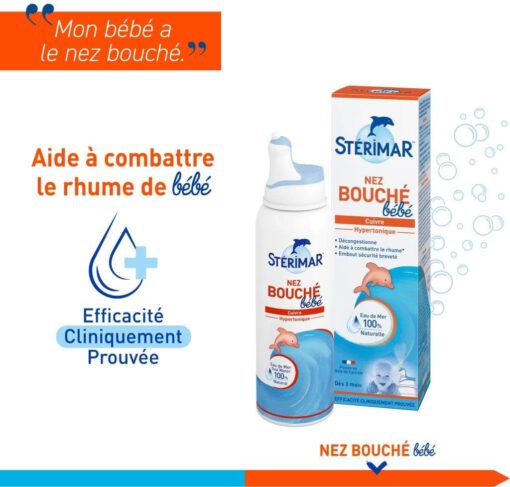 Xịt mũi Sterimar Nez Bouche Bebe cho trẻ từ 3 tháng tuổi, 100ml
