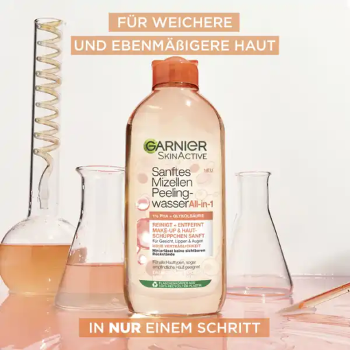 Nước tẩy trang Garnier Mizellen Sanftes Peeling 1% PHA + Glykolsäure, 400 ml