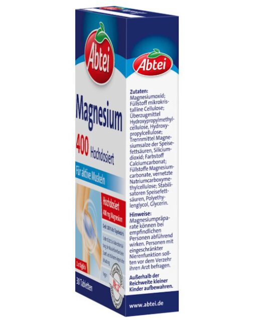 Viên uống Abtei Magnesium 400 bổ sung magie, 30 viên