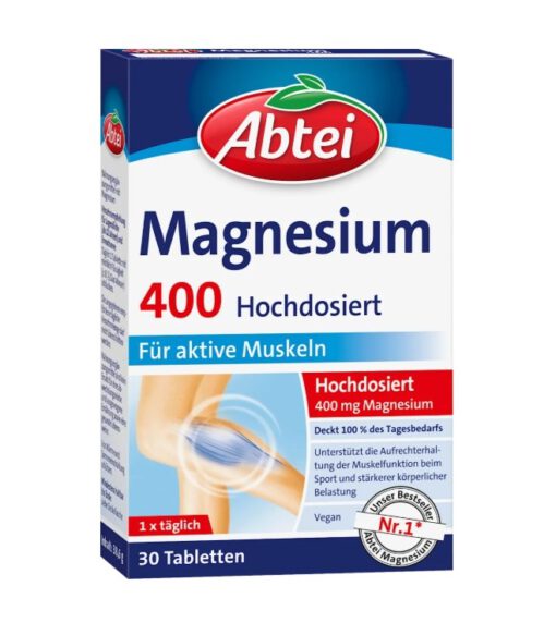 Viên uống Abtei Magnesium 400 bổ sung magie, 30 viên